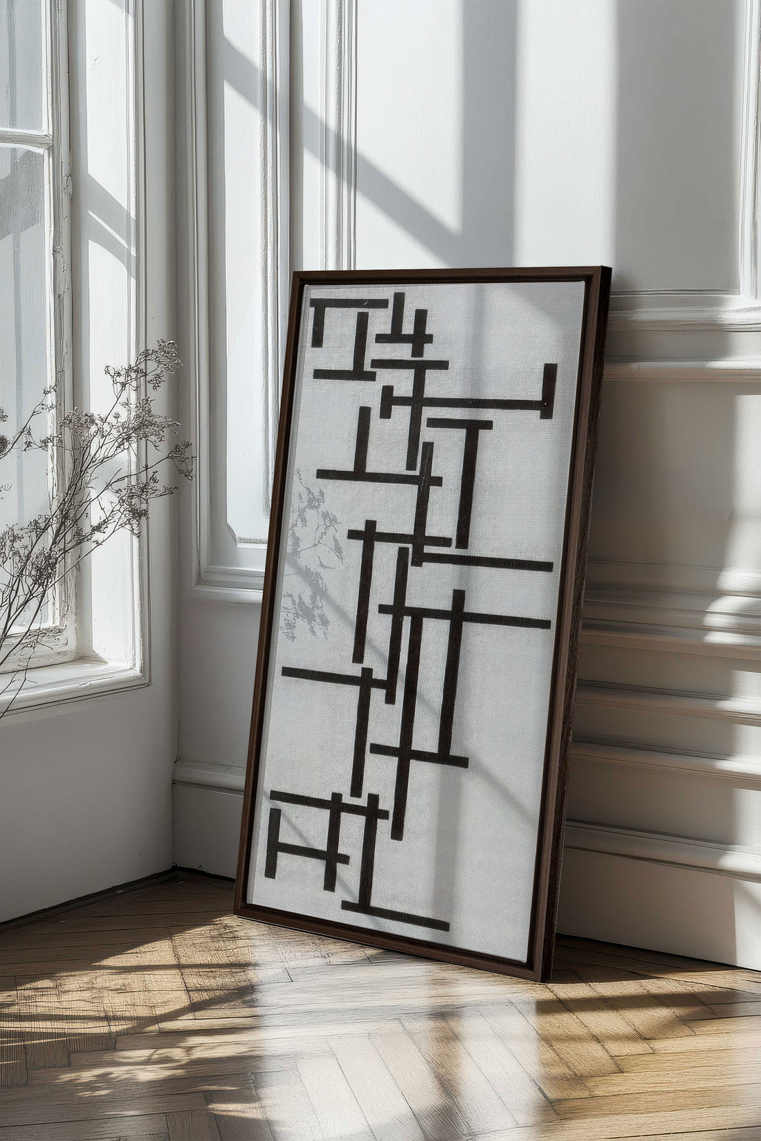 NOIR CONSCIENT, Oeuvre sur toile étirée, encadré Brun Noyer