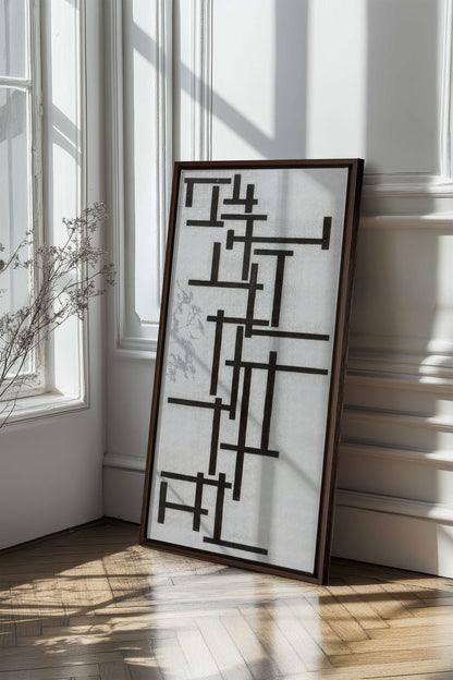 NOIR CONSCIENT, Oeuvre sur toile étirée, encadré Brun Noyer