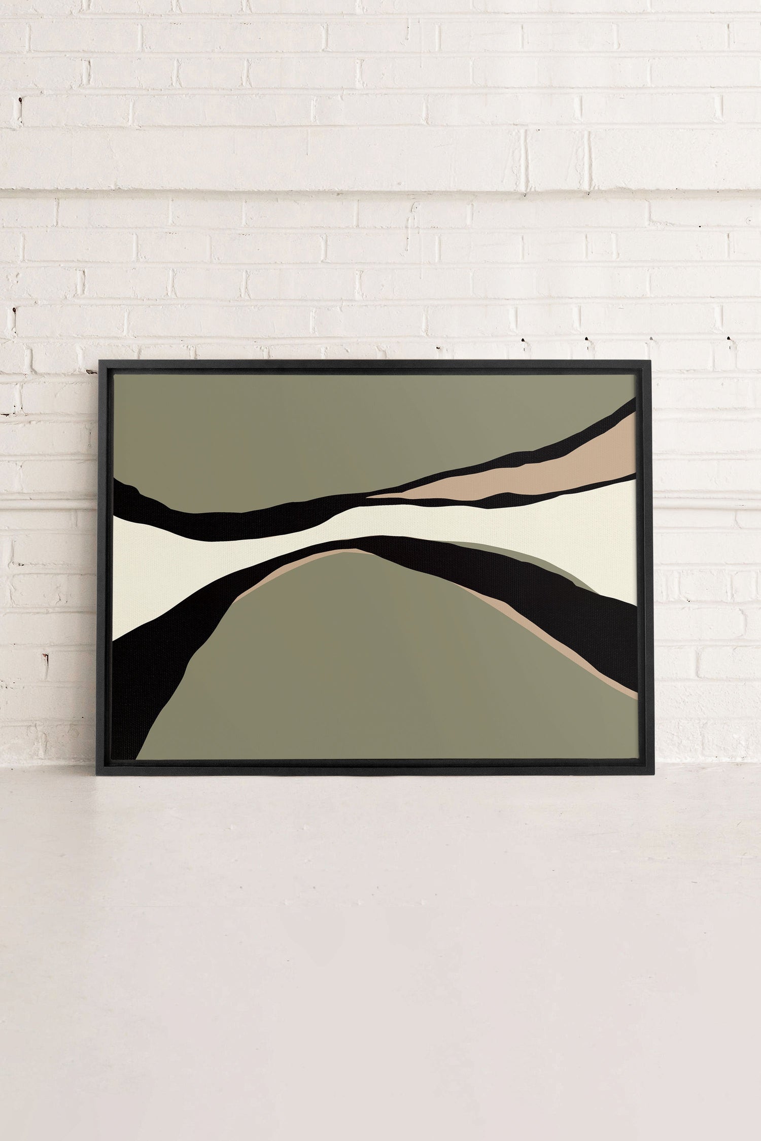 OLEKA CANVAS - CAMO MODERNE, Oeuvre sur toile étirée, encadré Noir