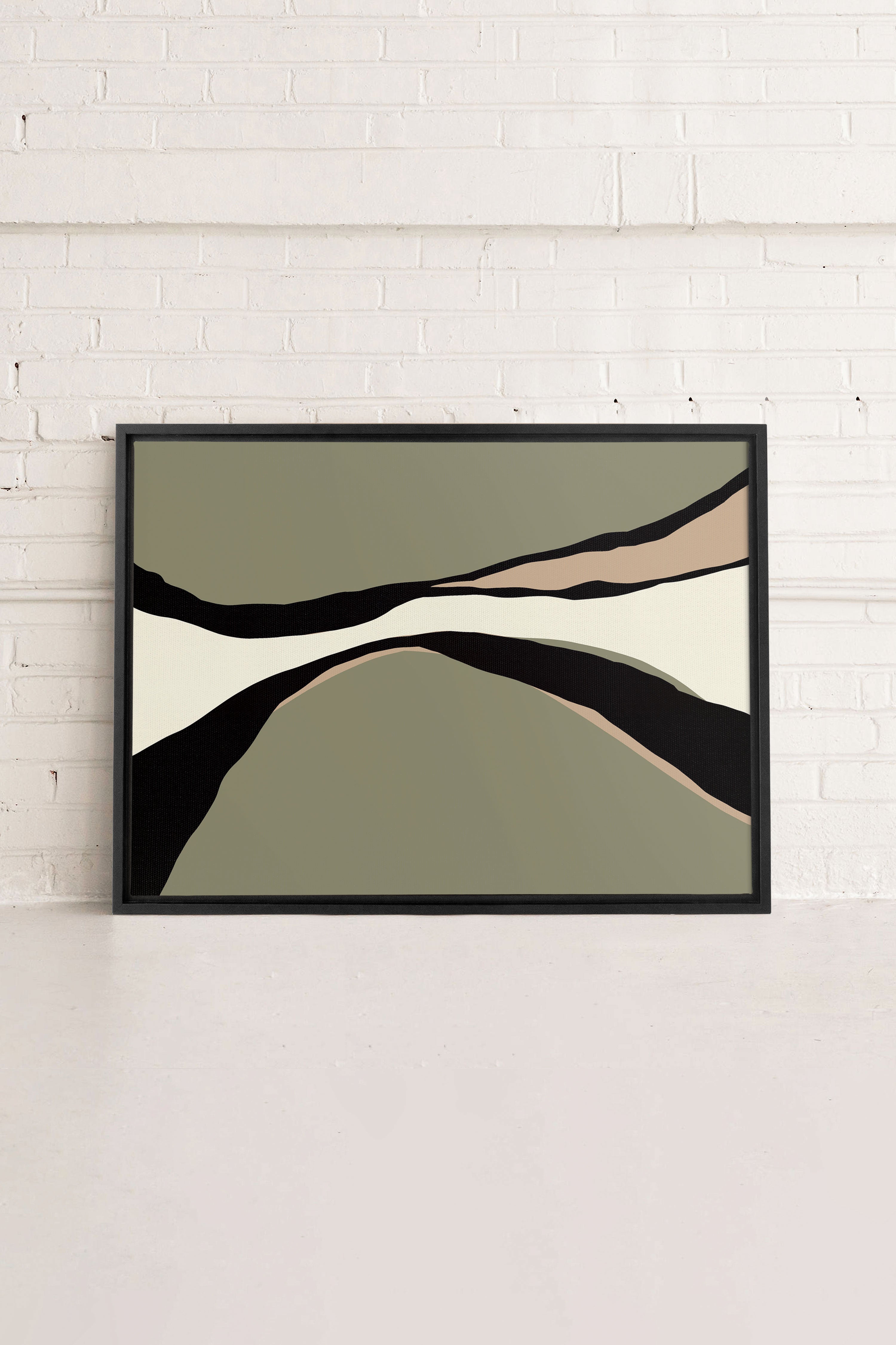 OLEKA CANVAS - CAMO MODERNE, Oeuvre sur toile étirée, encadré Noir