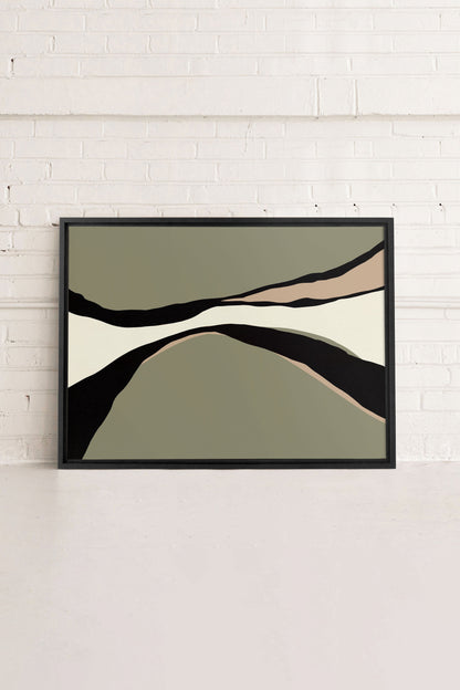 OLEKA CANVAS - CAMO MODERNE, Oeuvre sur toile étirée, encadré Noir