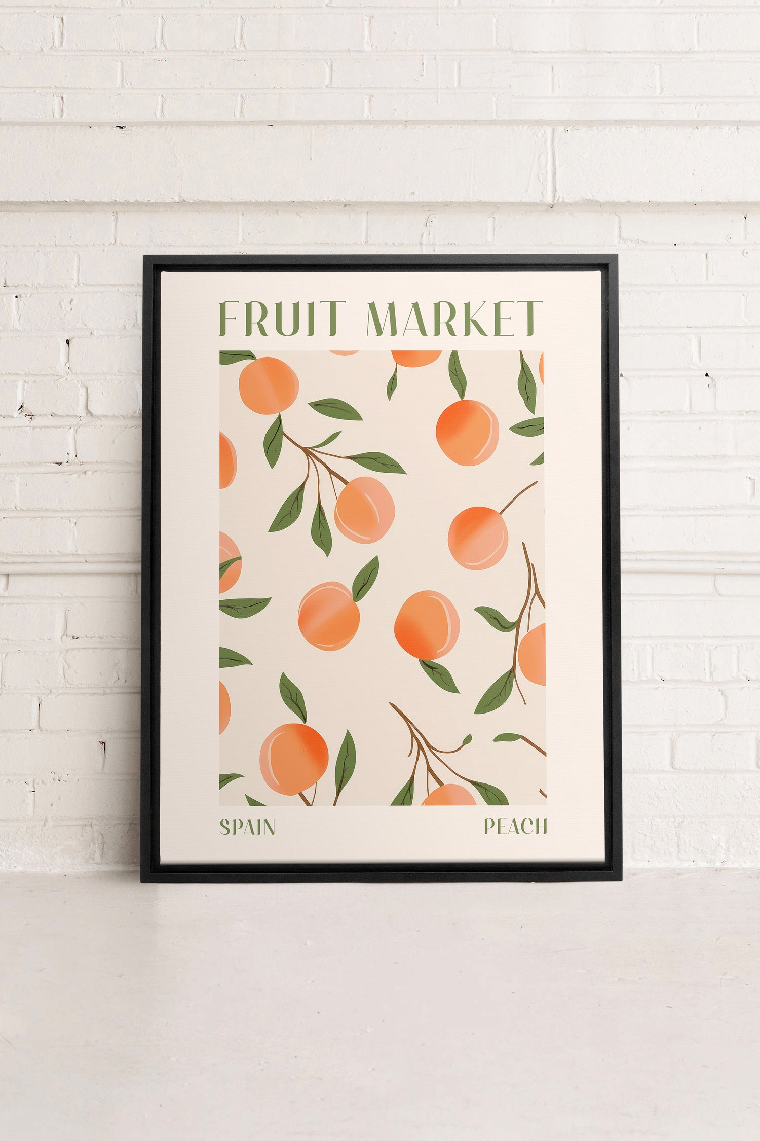 OLEKA CANVAS - PEACH, Oeuvre sur toile étirée, encadré Noir