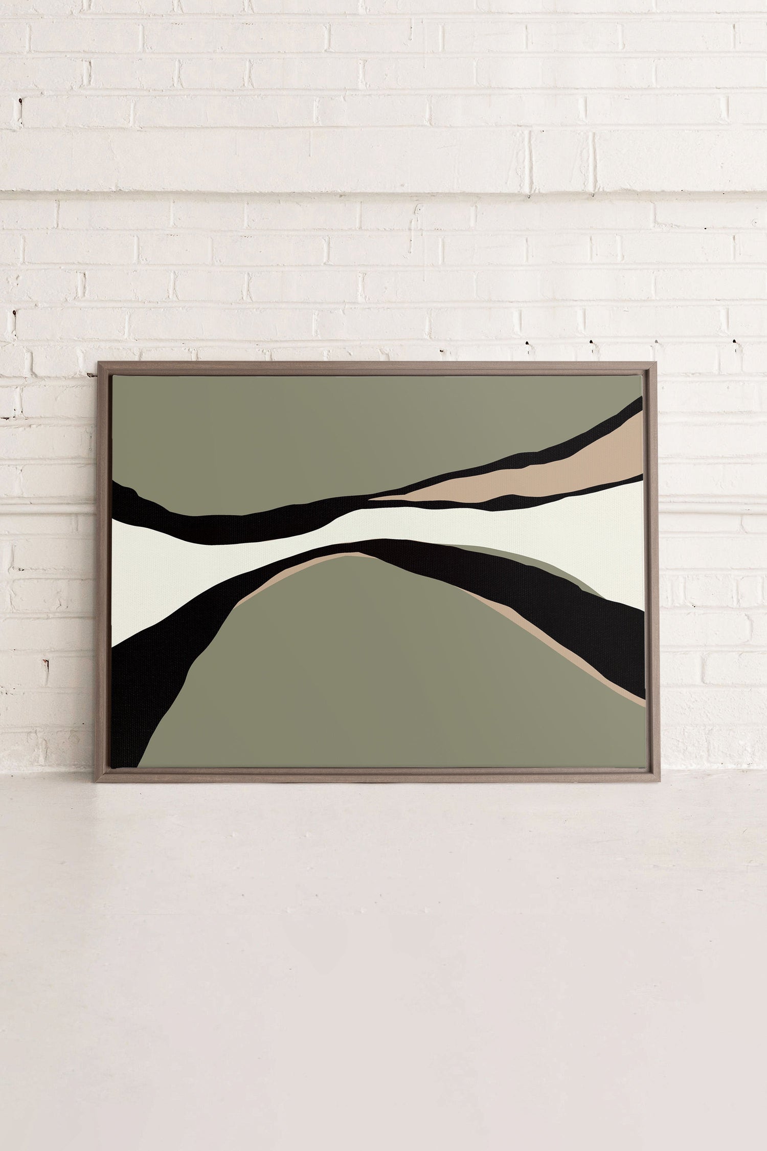 OLEKA CANVAS - CAMO MODERNE, Oeuvre sur toile étirée, encadré Brun Chêne