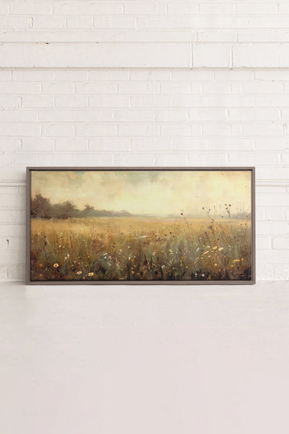 OLEKA CANVAS - Greenscape, Oeuvre sur toile étirée, encadré Brun Chêne