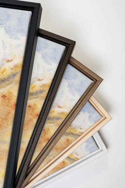 HORIZON CRISTALLIN, Oeuvre sur toile étirée, encadré Blanc