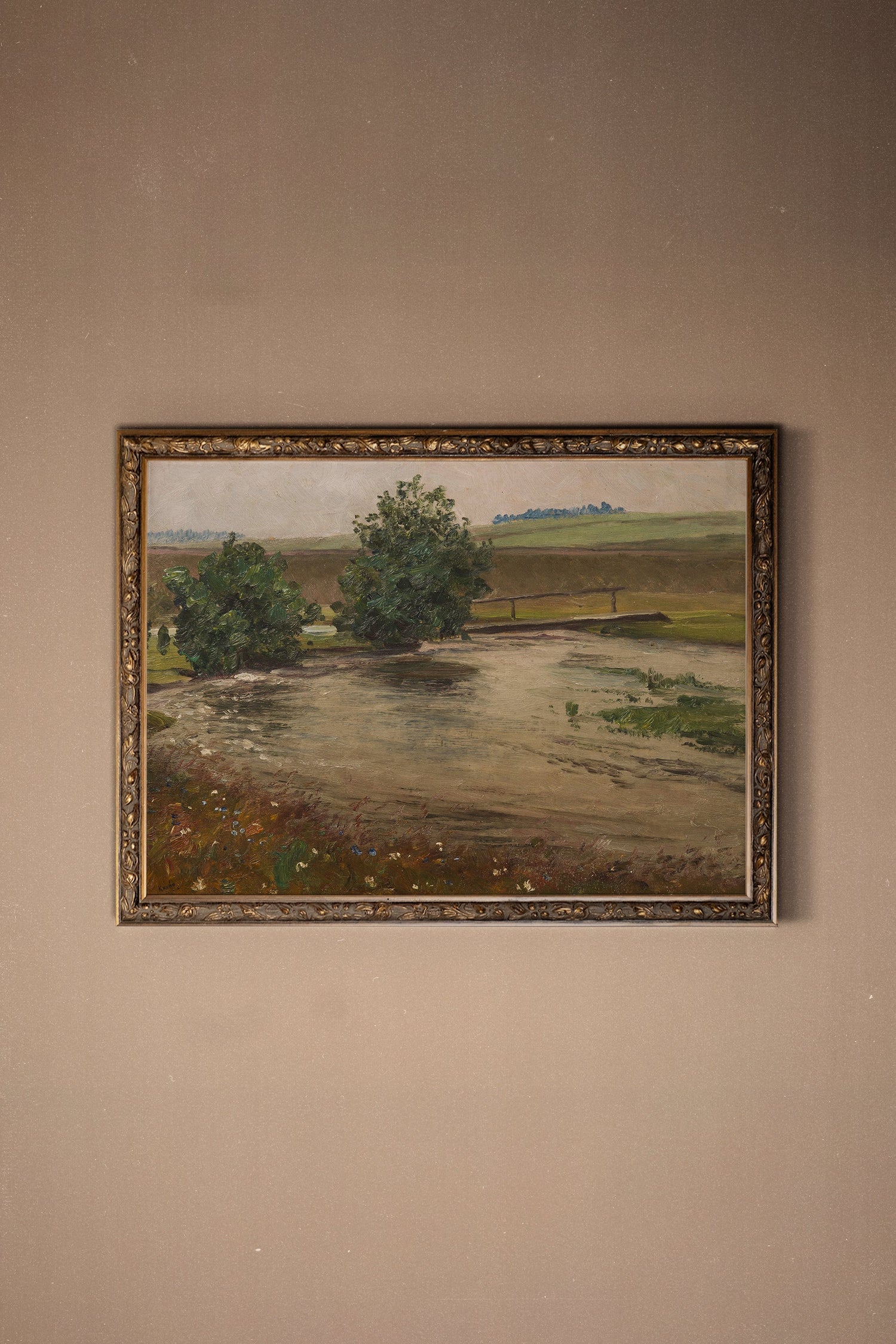 DOUCEUR DE PRINTEMPS, Artwork on rigid canvas, framed in Vintage Bronze