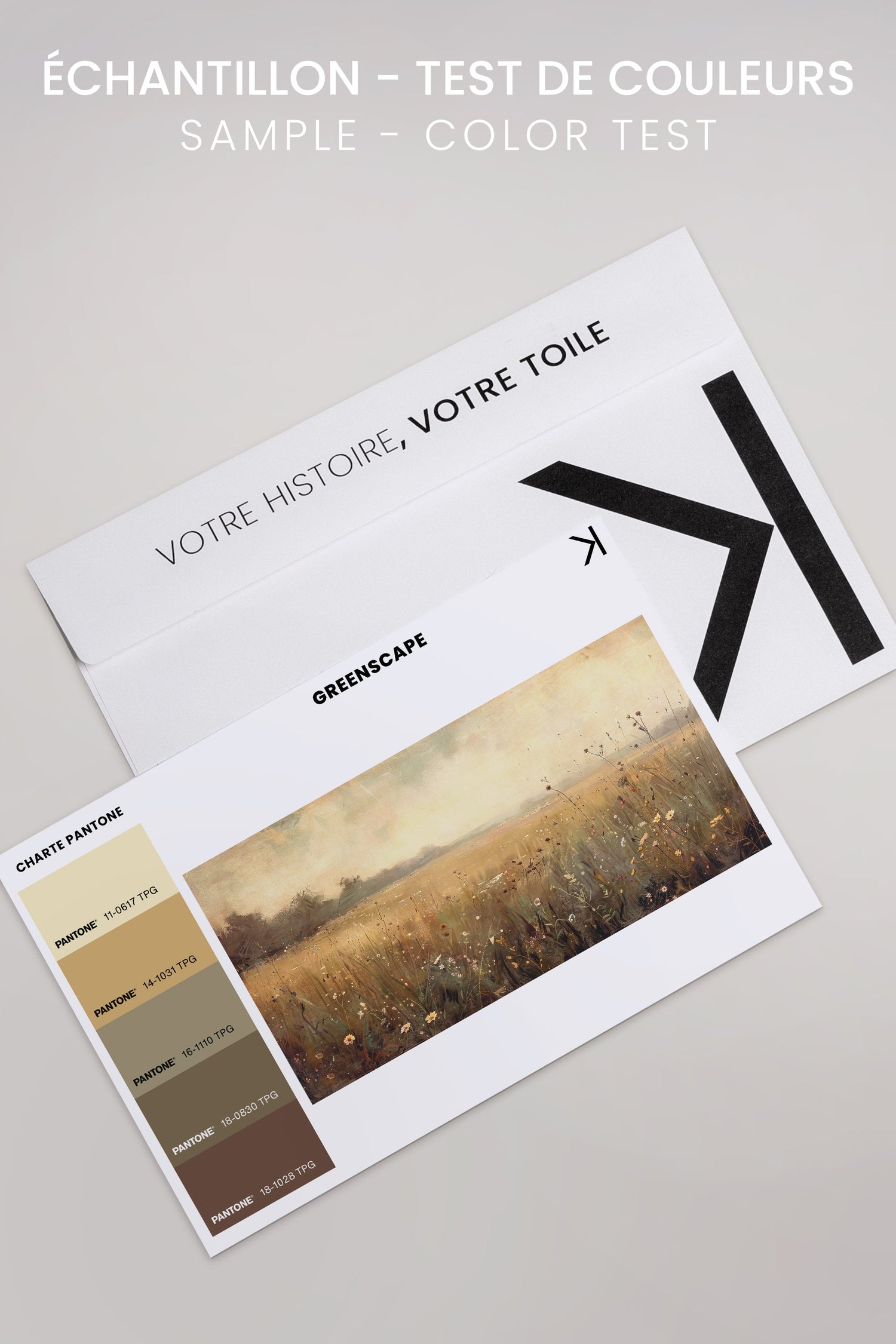 OLEKA CANVAS - Greenscape, Oeuvre sur toile étirée, encadré Noir