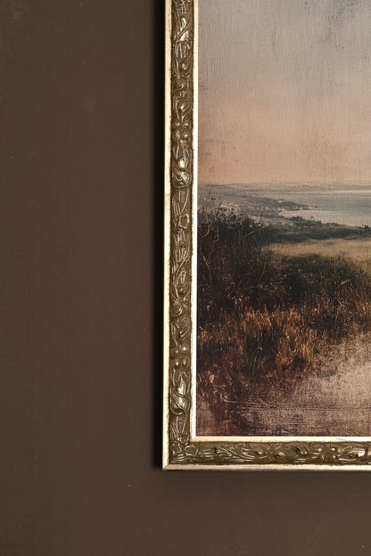 SABLE ET BRUME, Oeuvre sur toile rigide, encadré Vintage Argent