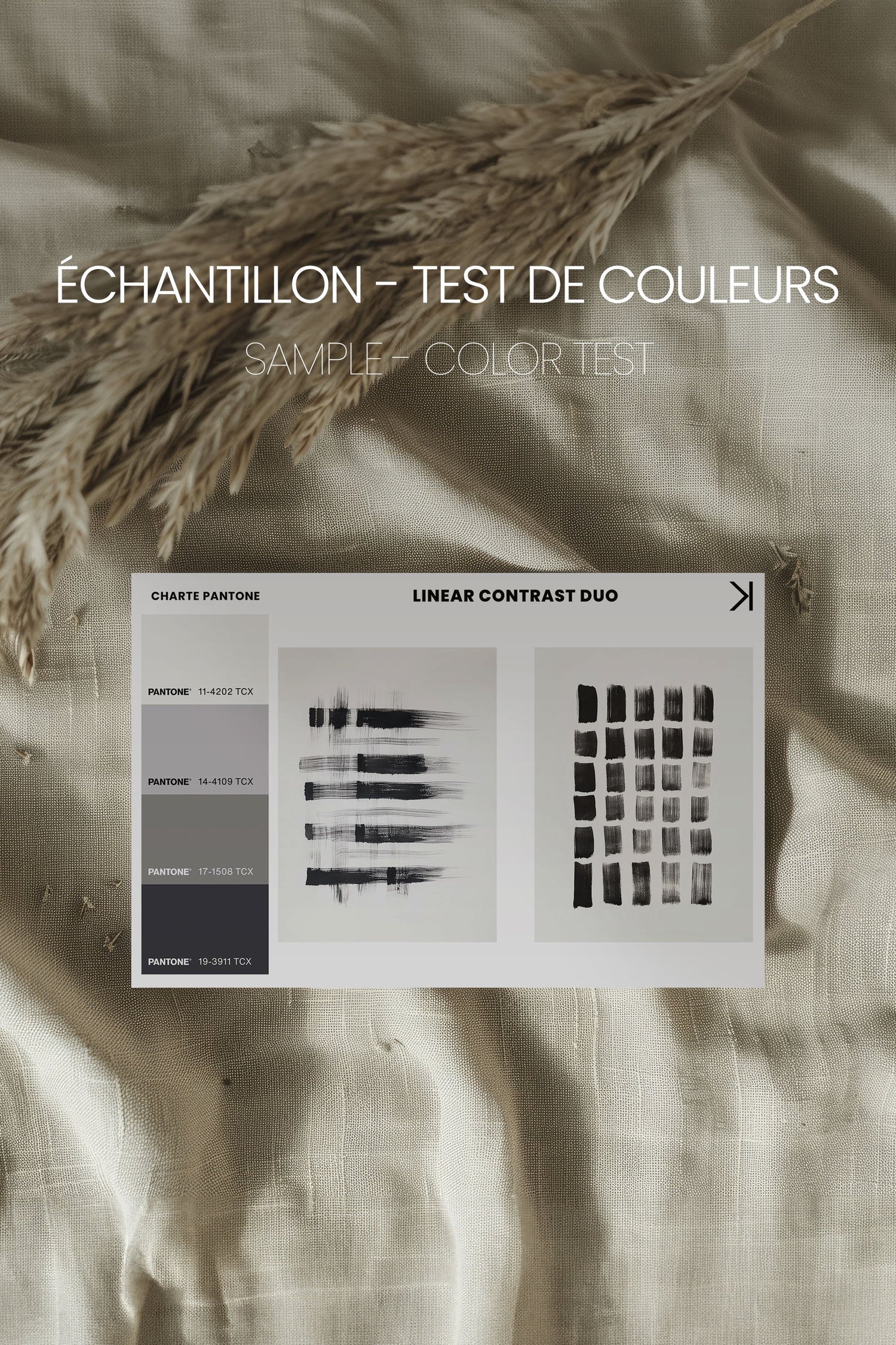 OLEKA CANVAS - LINEAR CONTRAST DUO, 2 Oeuvres sur toile étirée, encadré Noir