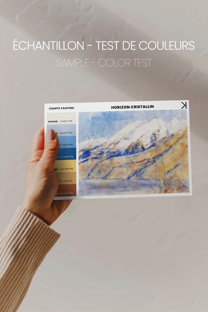 HORIZON CRISTALLIN, Oeuvre sur toile étirée, encadré Blanc