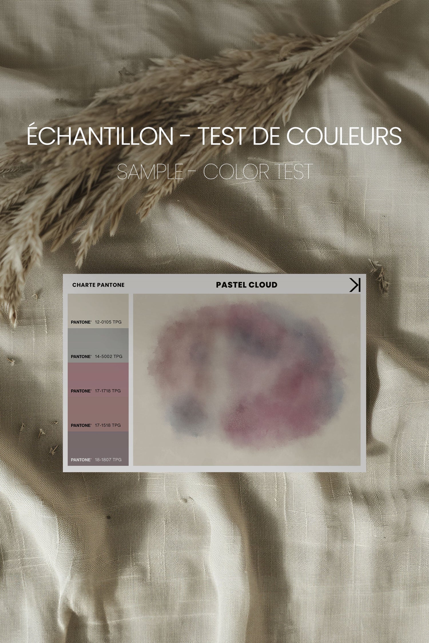 OLEKA CANVAS - PASTEL CLOUD, Oeuvre sur toile étirée, encadré Brun Chêne