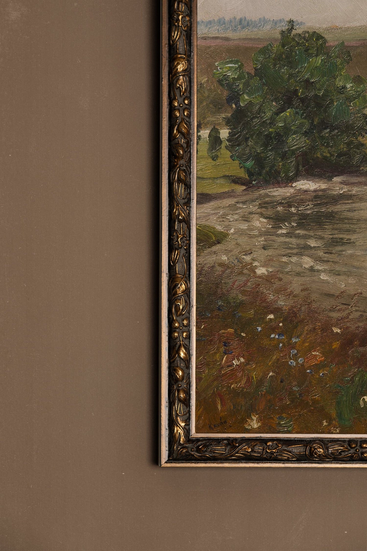 DOUCEUR DE PRINTEMPS, Artwork on rigid canvas, framed in Vintage Bronze