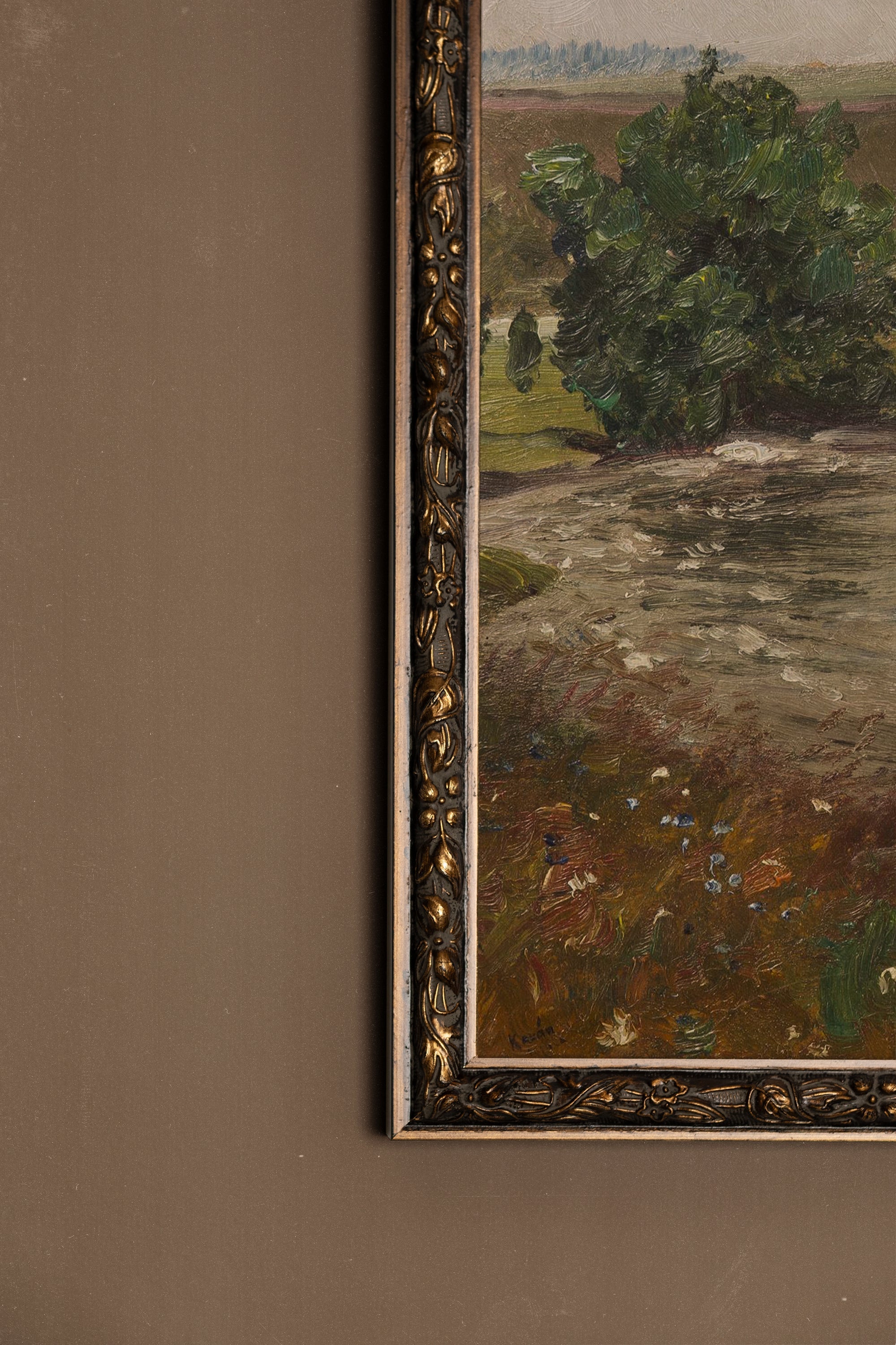 DOUCEUR DE PRINTEMPS, Artwork on rigid canvas, framed in Vintage Bronze