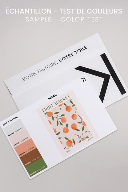 OLEKA CANVAS - PEACH, Oeuvre sur toile étirée, encadré Noir