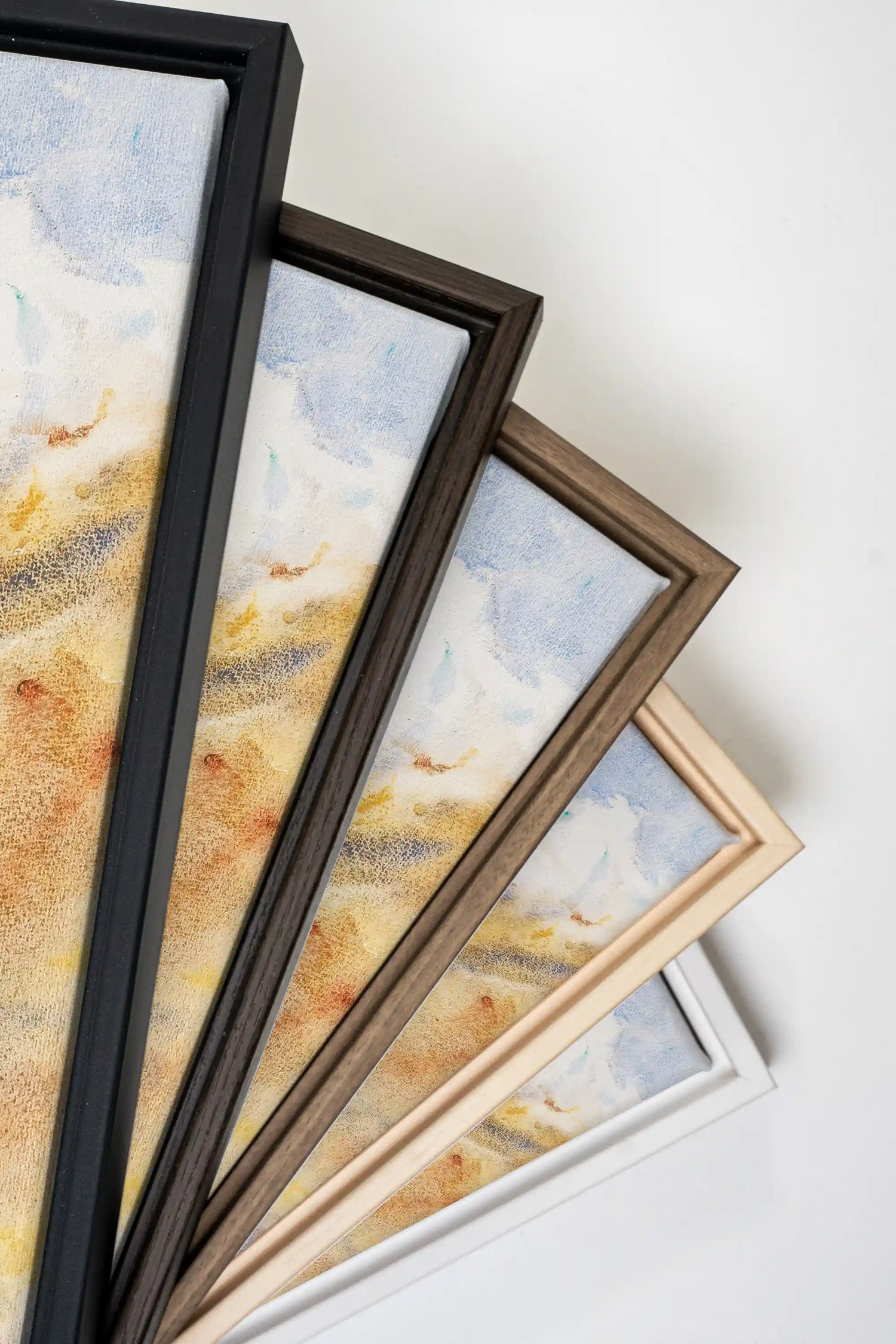 HORIZON CRISTALLIN, Oeuvre sur toile étirée, encadré Brun Chêne