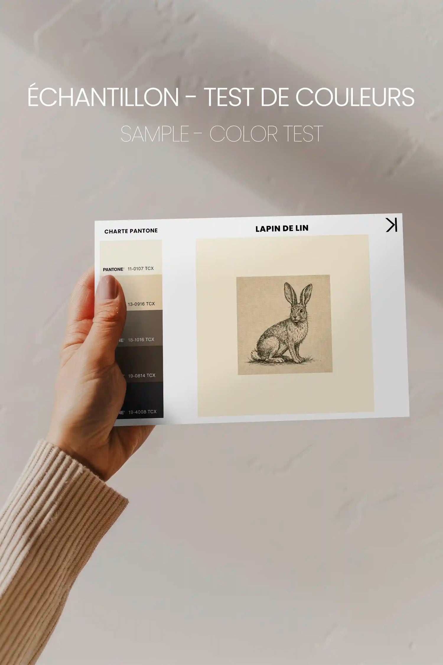 LAPIN DE LIN, Work on stretched canvas, framed Naturel Clair