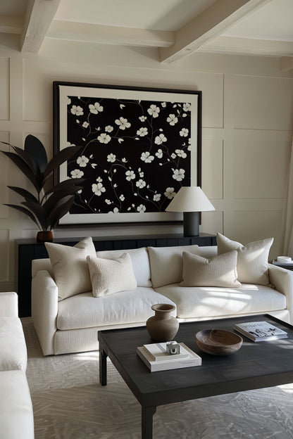 OLEKA CANVAS - NOCTURNAL BLOOMS, Oeuvre sur toile étirée, encadré Noir