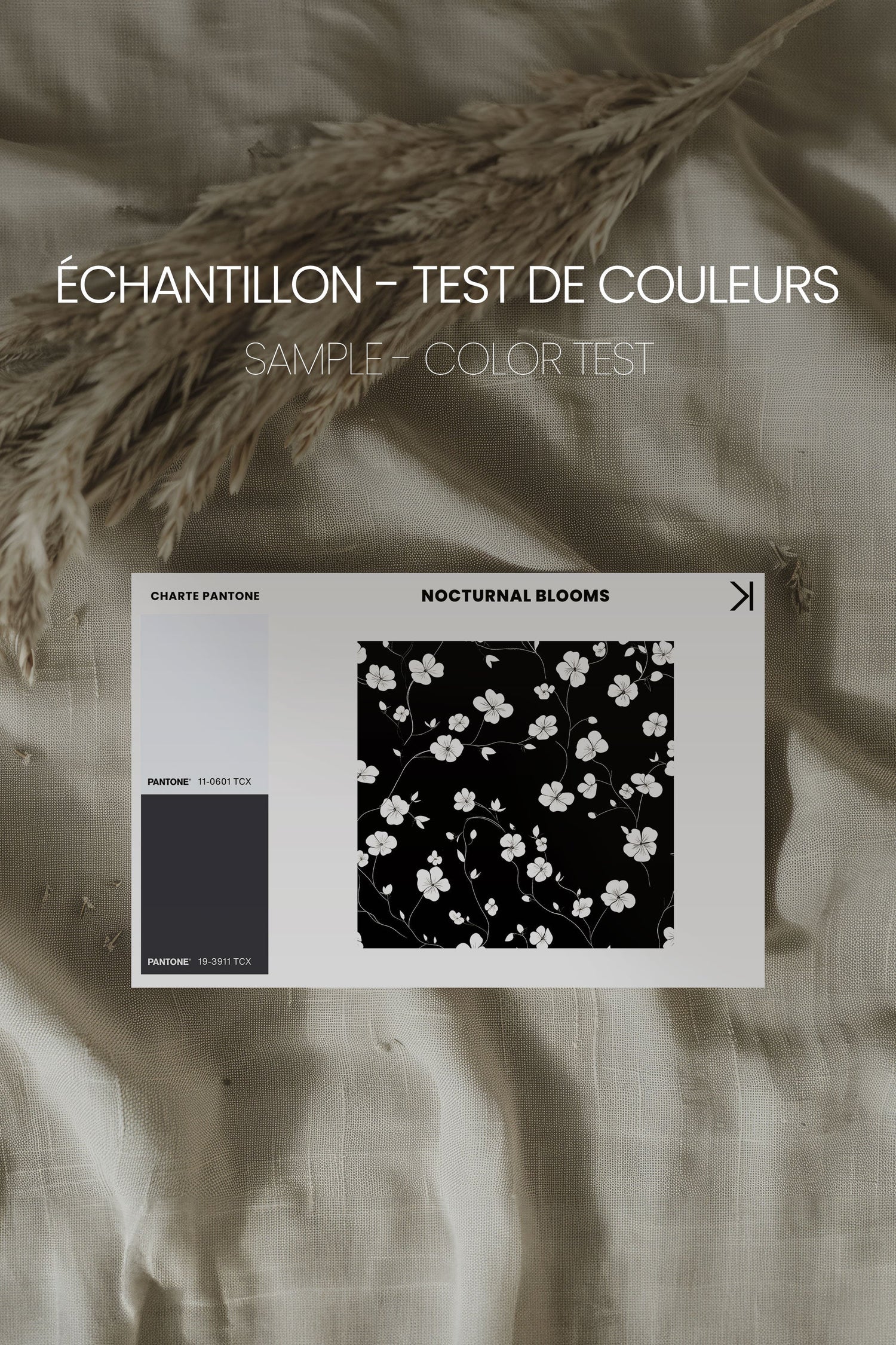 OLEKA CANVAS - NOCTURNAL BLOOMS, Oeuvre sur toile étirée, encadré Noir