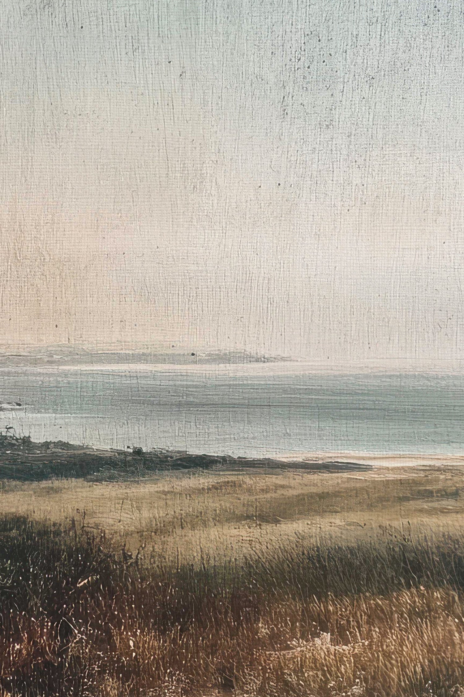 SABLE ET BRUME, Oeuvre sur toile rigide, encadré Vintage Argent