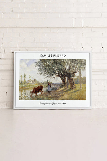 OLEKA CANVAS - PISSARO, Oeuvre sur toile étirée, encadré Blanc