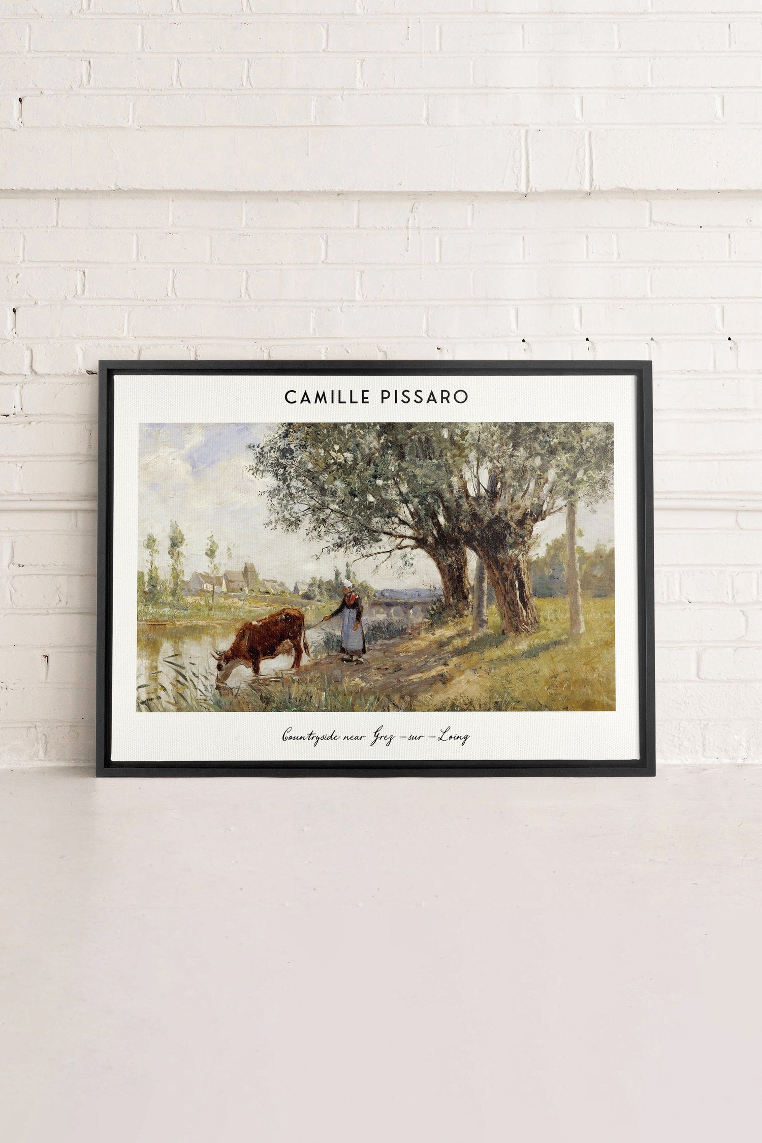 OLEKA CANVAS - PISSARO, Oeuvre sur toile étirée, encadré Noir