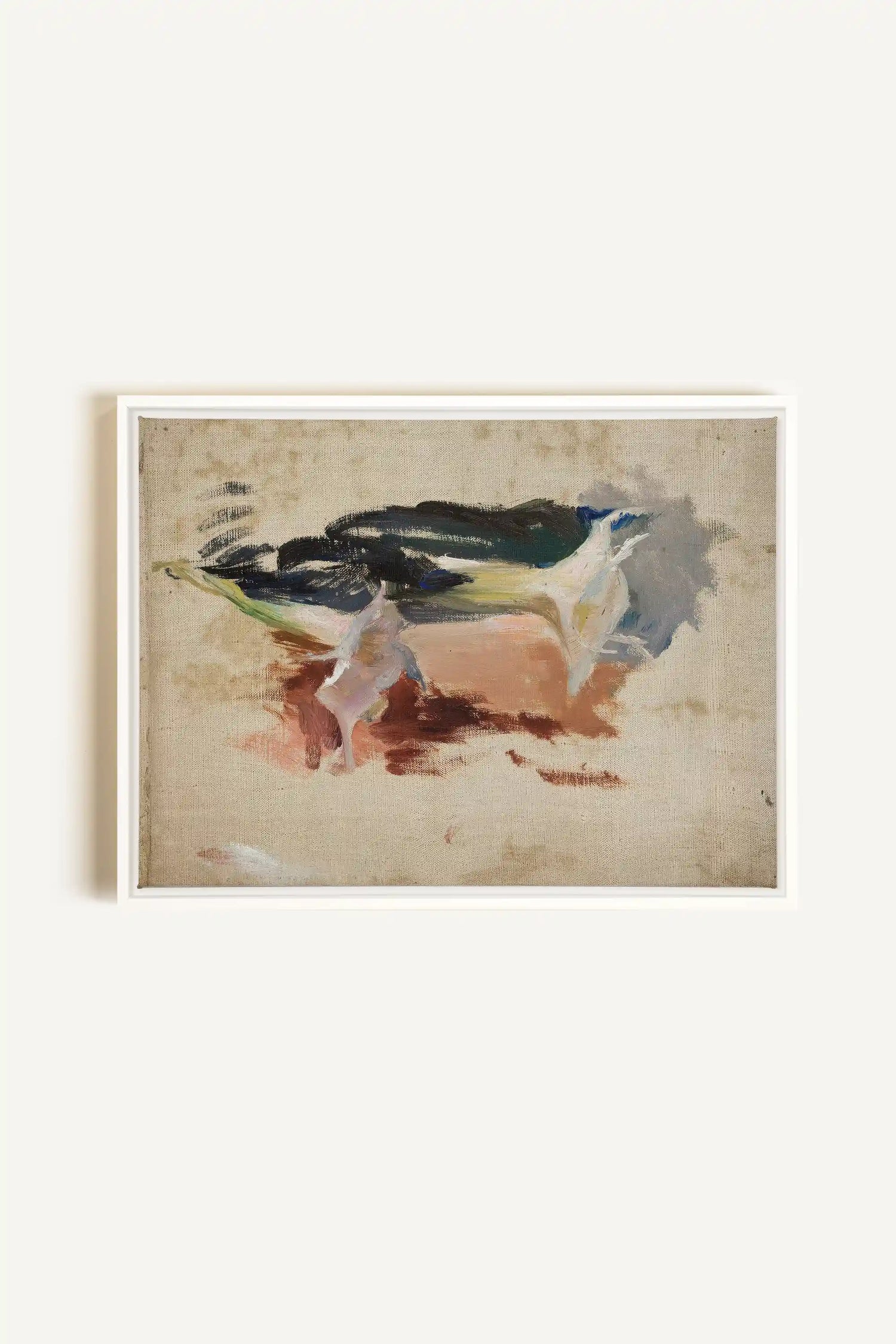 ORGANIC TRACE II, Work on stretched canvas, framed White