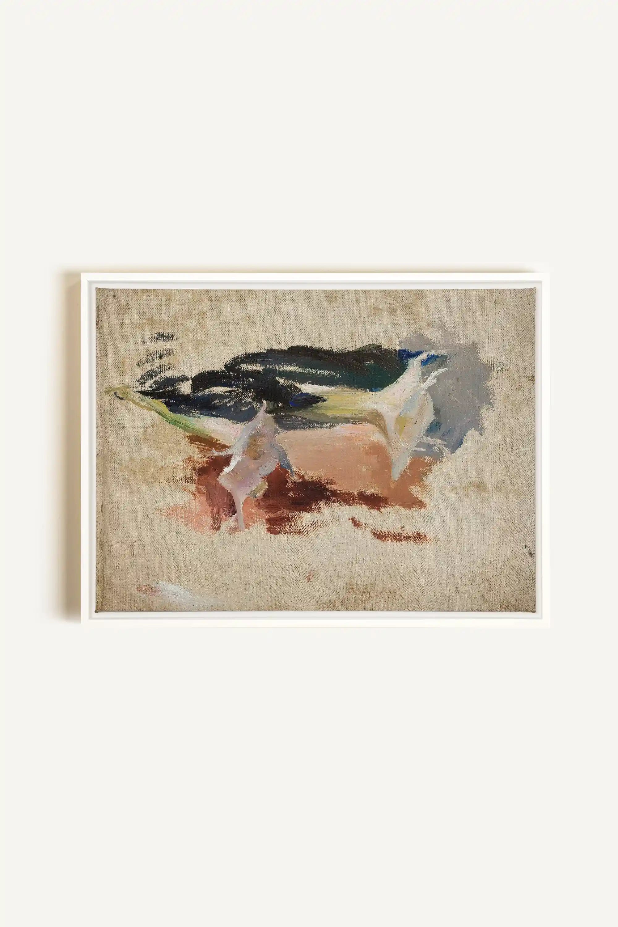 ORGANIC TRACE II, Work on stretched canvas, framed White