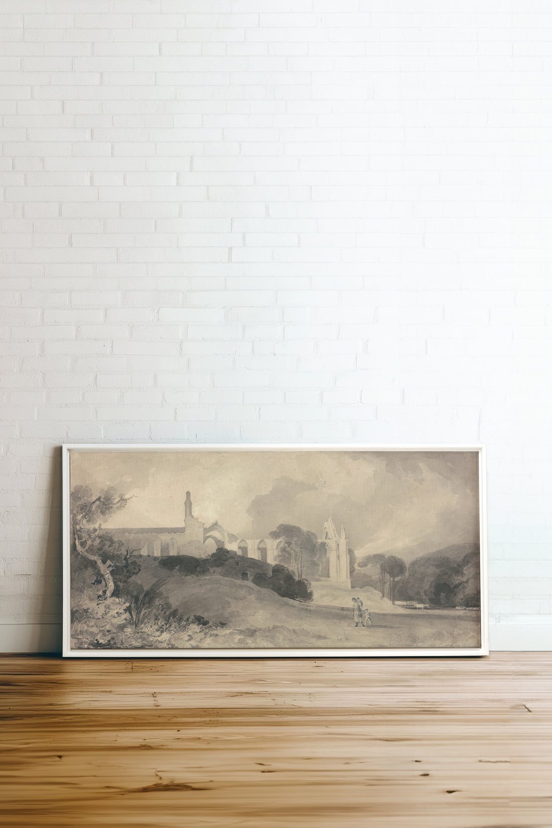 VESTIGES VOILÉS, Oeuvre sur toile étirée, encadré Blanc