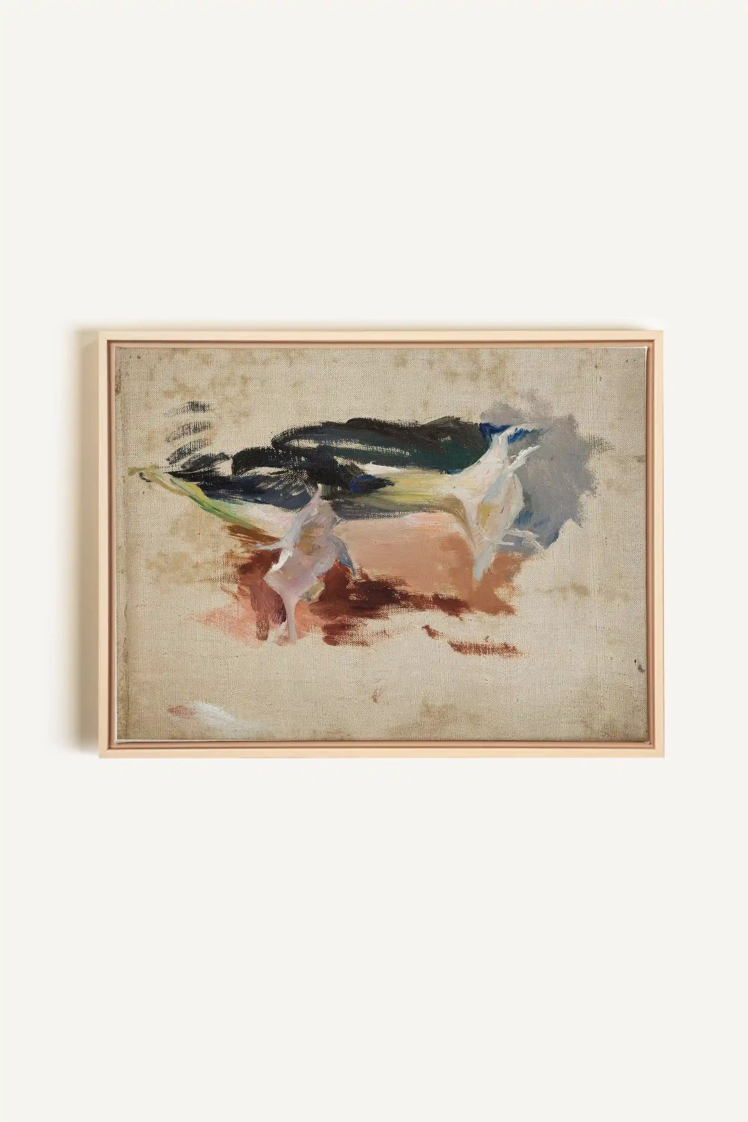 ORGANIC TRACE II, Work on stretched canvas, framed Naturel Clair