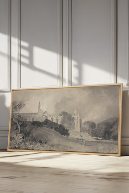 VESTIGES VOILÉS, Oeuvre sur toile étirée, encadré Naturel Clair