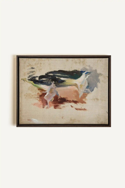 ORGANIC TRACE II, Oeuvre sur toile étirée, encadré Brun Noyer