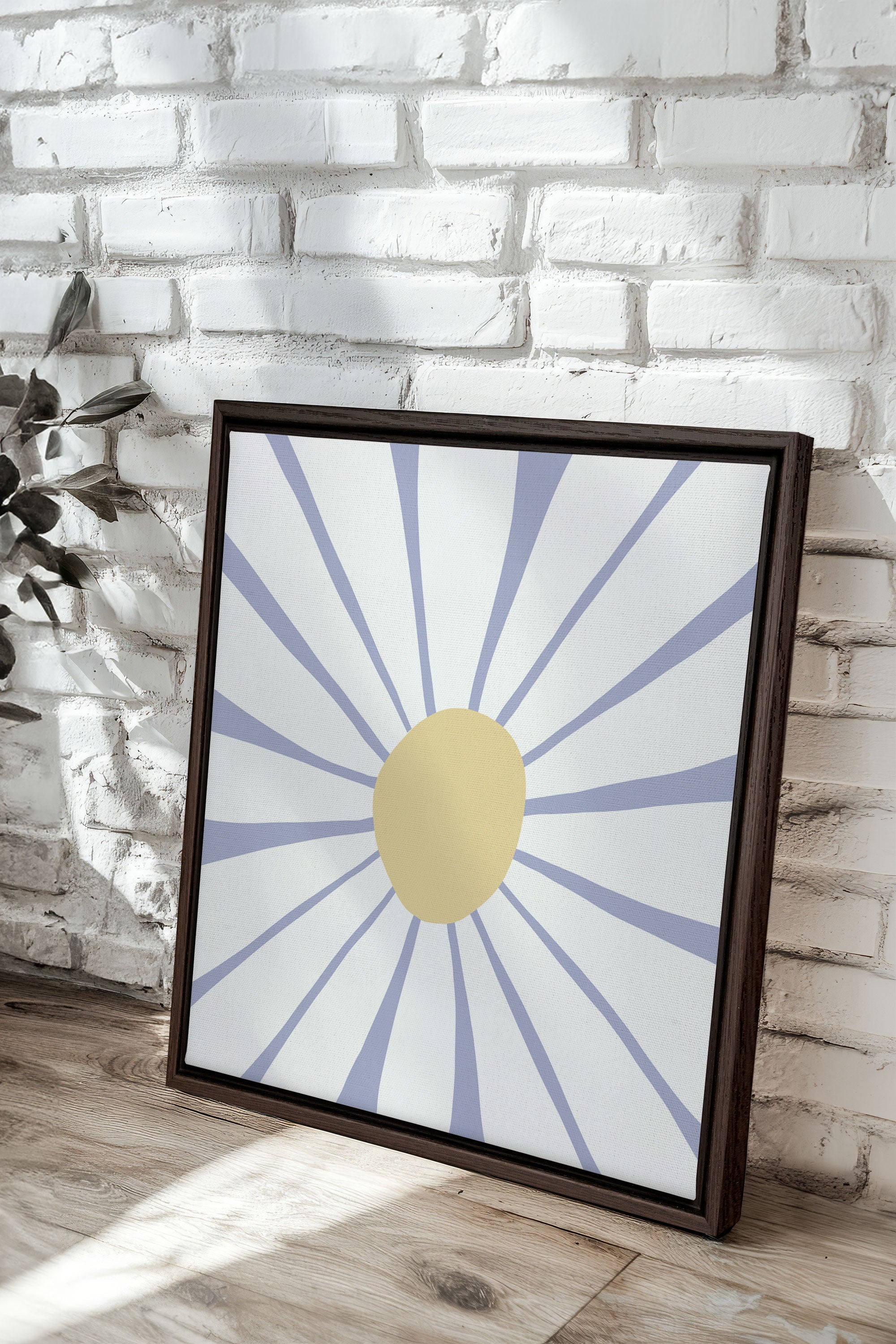 OLEKA CANVAS - DAISY DREAM, Oeuvre sur toile étirée, encadré Brun Noyer