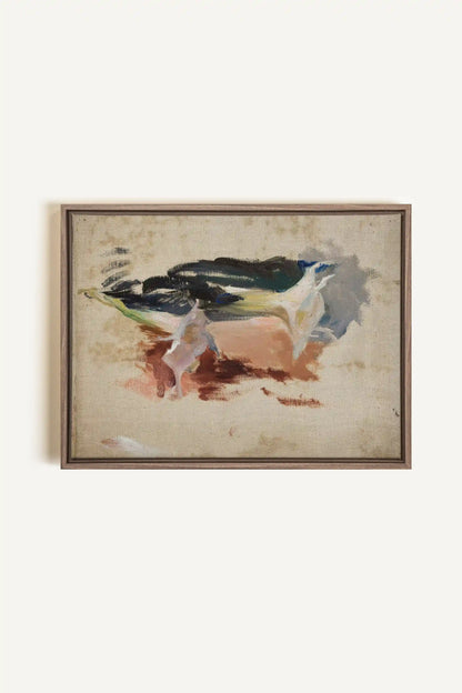 ORGANIC TRACE II, Work on stretched canvas, framed Oak Brown