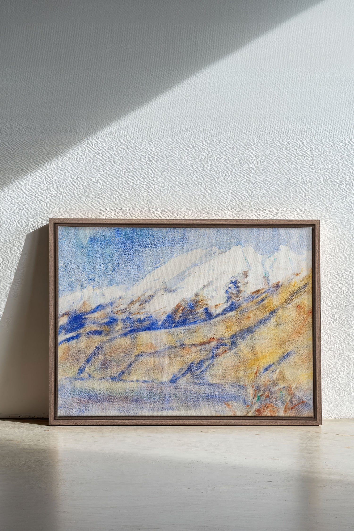 HORIZON CRISTALLIN, Oeuvre sur toile étirée, encadré Brun Chêne