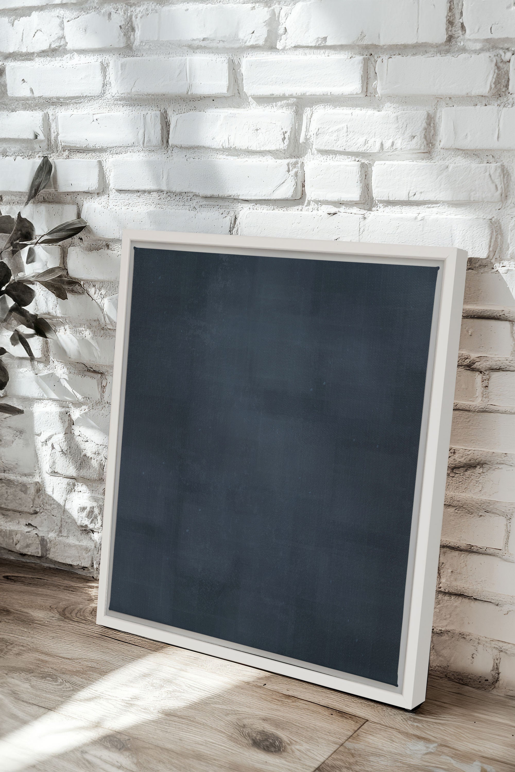 OLEKA CANVAS - BLUE DUSK, Oeuvre sur toile étirée, encadré Blanc