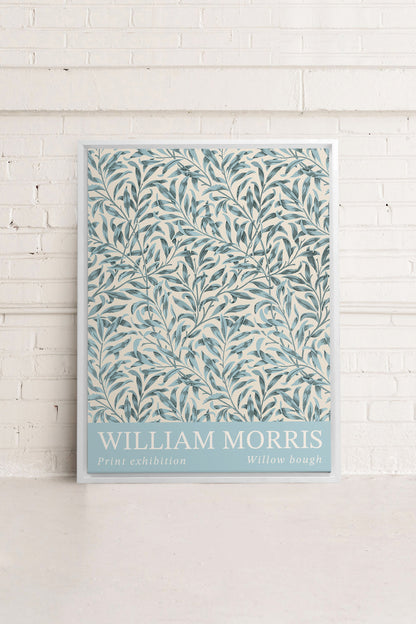 OLEKA CANVAS - BLEU MORRIS, Oeuvre sur toile étirée, encadré Blanc