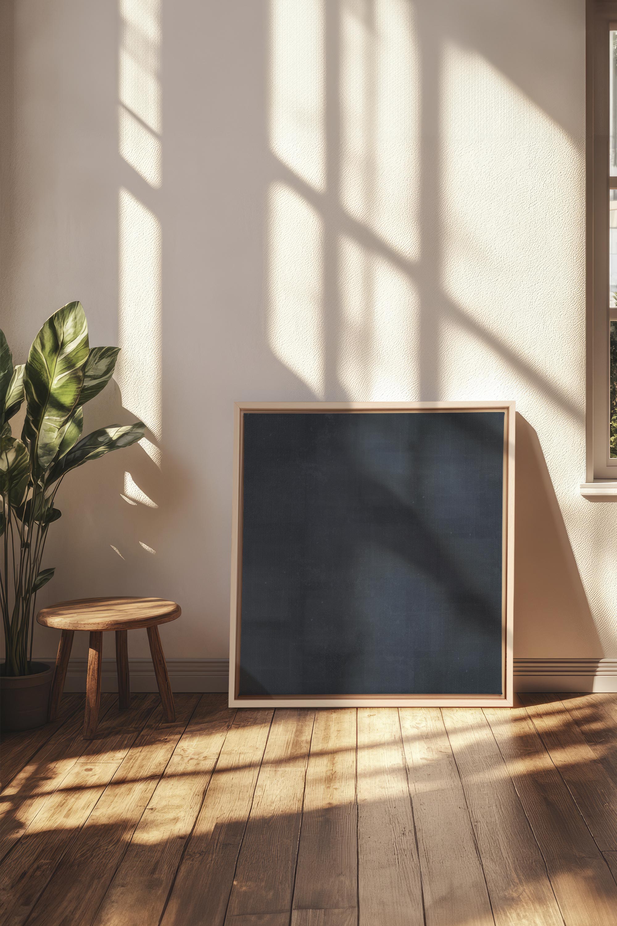 OLEKA CANVAS - BLUE DUSK, Oeuvre sur toile étirée, encadré Naturel Clair