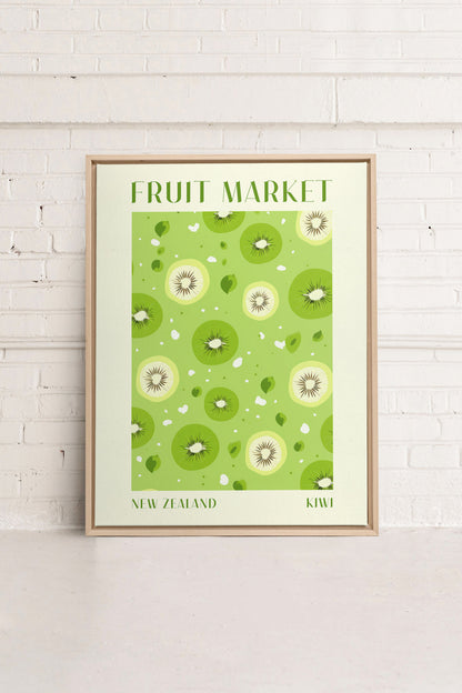 OLEKA CANVAS - KIWI, Oeuvre sur toile étirée, encadré Naturel Clair