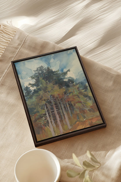 WILD GROVE, Oeuvre sur toile étirée, encadré Brun Noyer