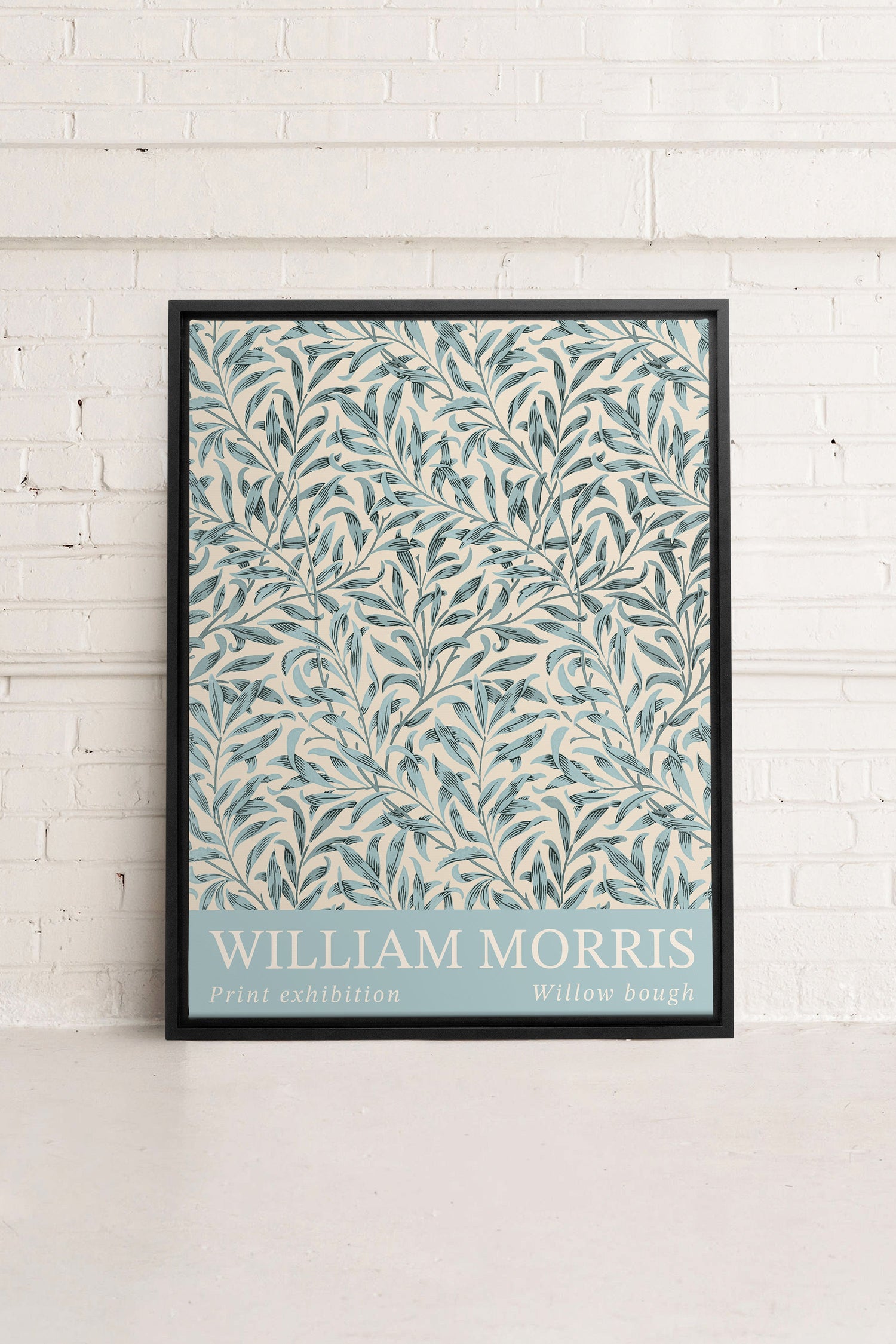 OLEKA CANVAS - BLEU MORRIS, Oeuvre sur toile étirée, encadré Noir