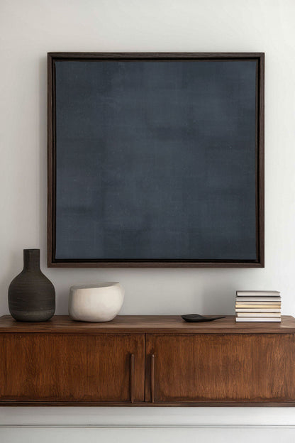 OLEKA CANVAS - BLUE DUSK, Oeuvre sur toile étirée, encadré Brun Noyer