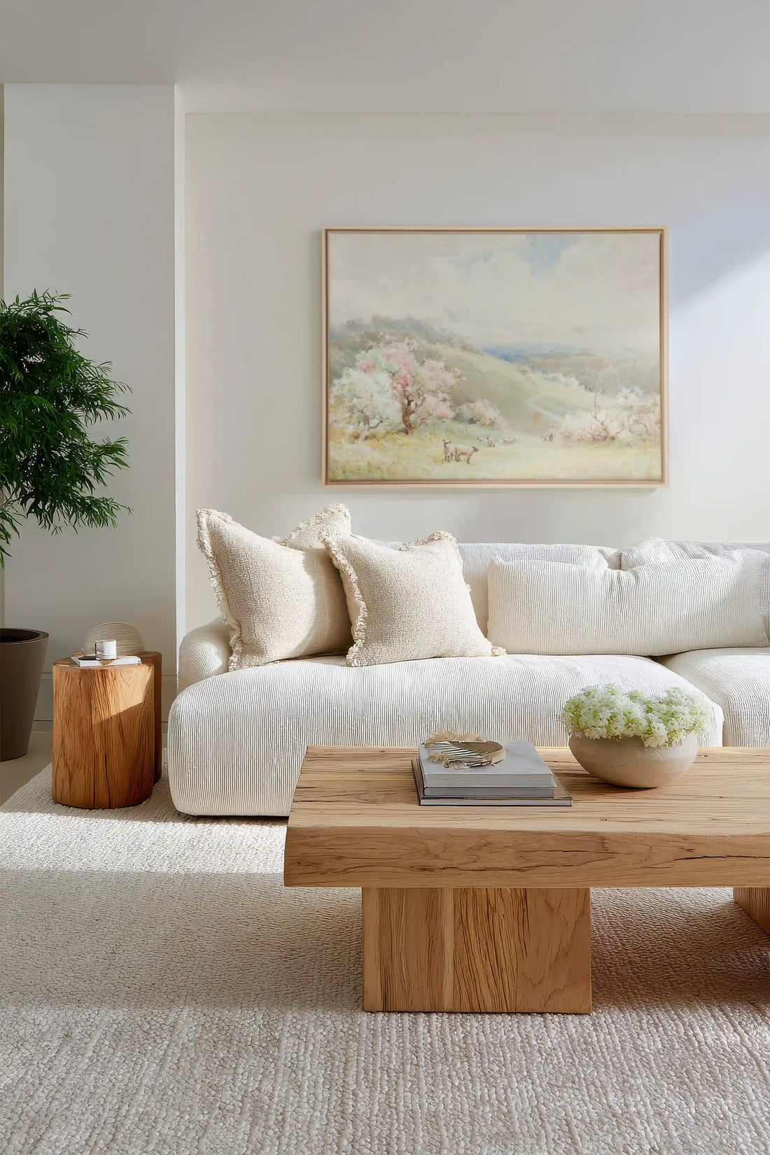 DOUCE SAISON, Work on stretched canvas, framed Naturel Clair