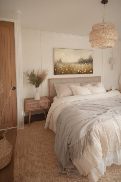 OLEKA CANVAS - Daisy Breeze, Oeuvre sur toile étirée, encadré Naturel Clair