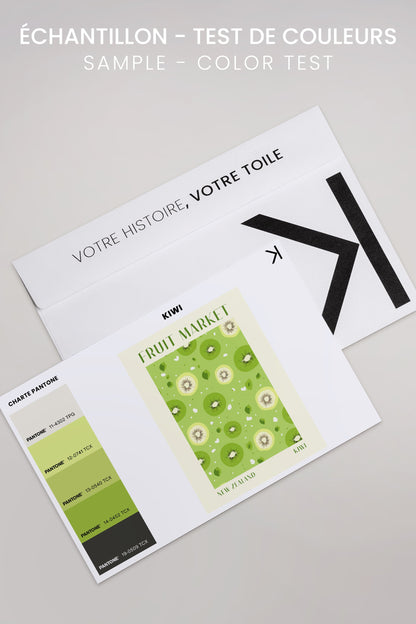 OLEKA CANVAS - KIWI, Oeuvre sur toile étirée, encadré Brun Chêne