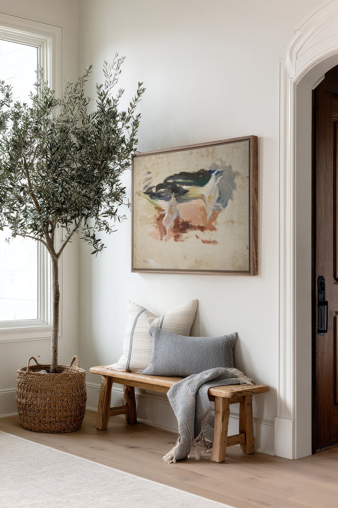 ORGANIC TRACE II, Work on stretched canvas, framed Oak Brown