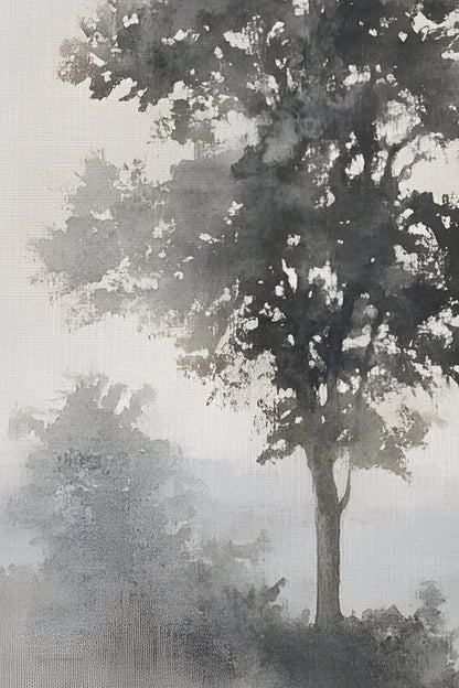 SILENCE DE LA BRUME, Artwork on rigid canvas, framed Vintage Silver