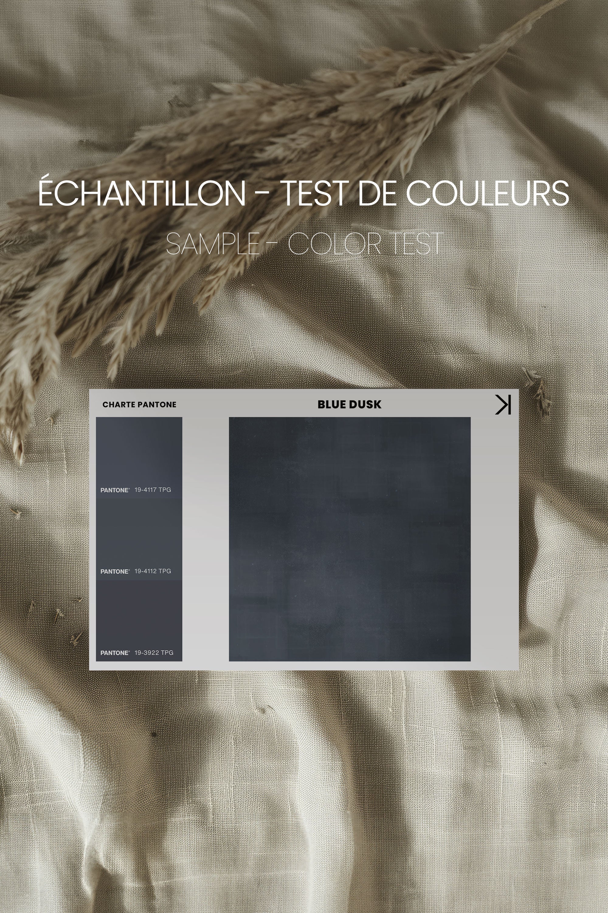 OLEKA CANVAS - BLUE DUSK, Oeuvre sur toile étirée, encadré Brun Chêne