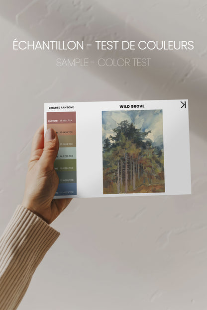 WILD GROVE, Oeuvre sur toile étirée, encadré Blanc