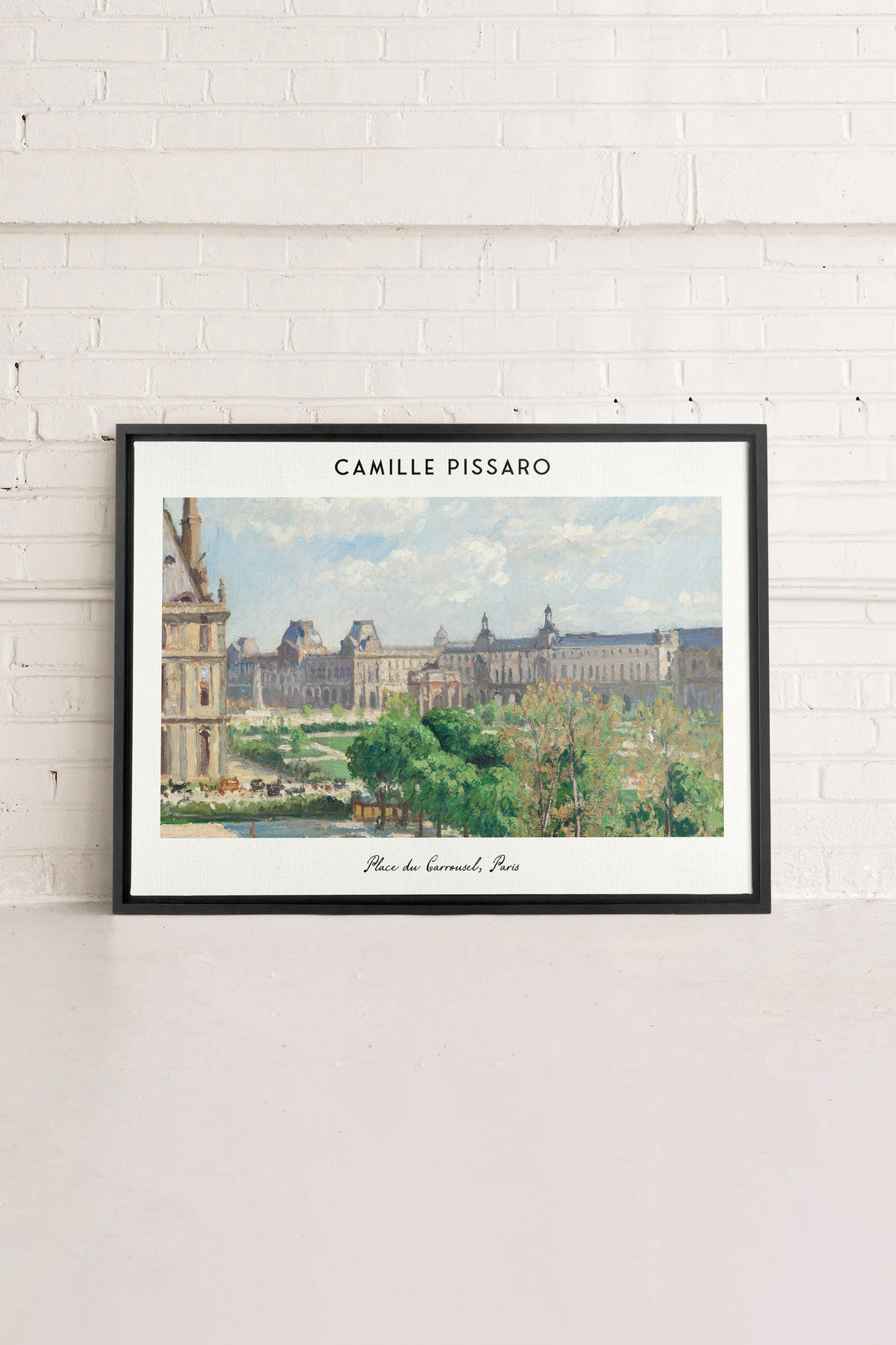 OLEKA CANVAS - PLACE DU CARROUSEL, Oeuvre sur toile étirée, encadré Noir