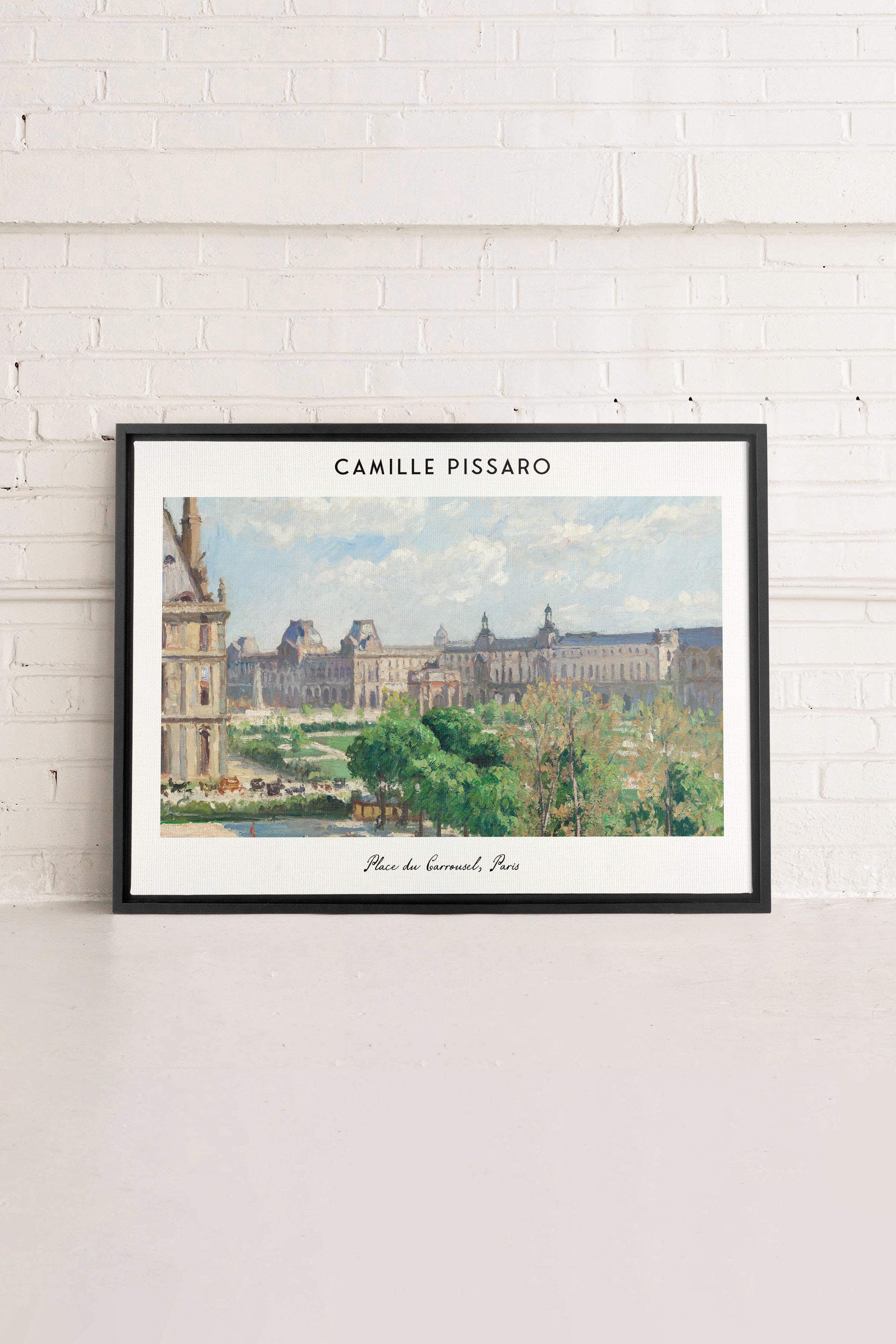 OLEKA CANVAS - PLACE DU CARROUSEL, Oeuvre sur toile étirée, encadré Noir